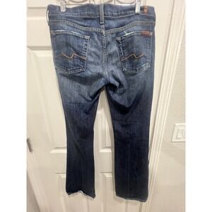 7 For All Mankind Womens Blue‎ Denim Dark Wash Bootcut Jeans Size 30